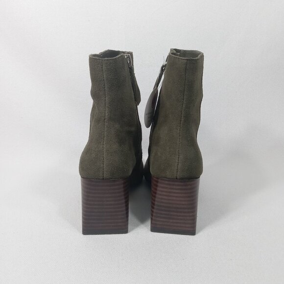 BLONDO Salmone Cow Suede Square Toe Ankle Boots Olive Green Womens Size 6.5 *NWT - Picture 8 of 12